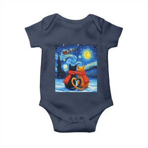 Funny Couples Christmas Baby Onesie Cats Lover Starry Night TS14 Navy Print Your Wear