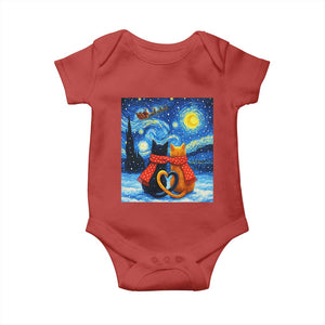 Funny Couples Christmas Baby Onesie Cats Lover Starry Night TS14 Red Print Your Wear