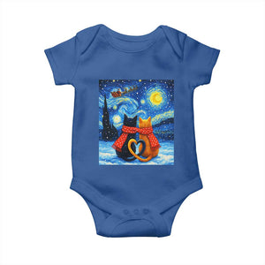 Funny Couples Christmas Baby Onesie Cats Lover Starry Night TS14 Royal Blue Print Your Wear