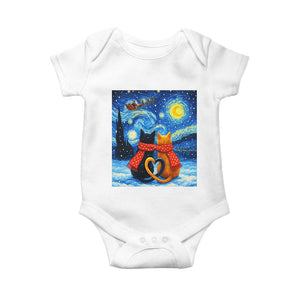 Funny Couples Christmas Baby Onesie Cats Lover Starry Night TS14 White Print Your Wear