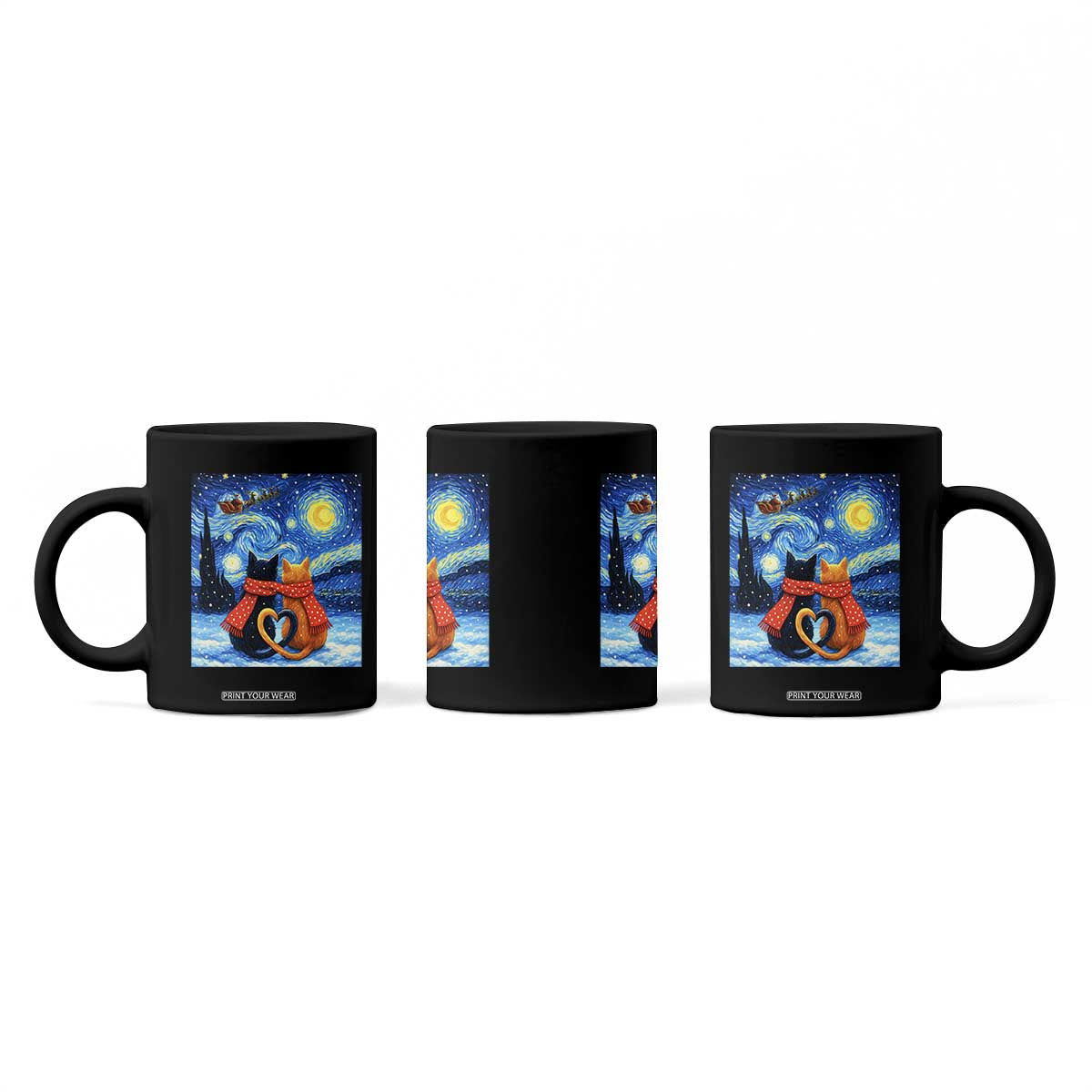 Funny Couples Christmas Coffee Mug Cats Lover Starry Night TS14 Print Your Wear