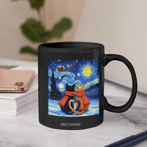 Funny Couples Christmas Coffee Mug Cats Lover Starry Night TS14 Print Your Wear
