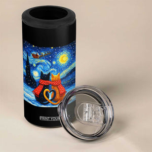 Funny Couples Christmas 4 in 1 Can Cooler Tumbler Cats Lover Starry Night TS14 Print Your Wear