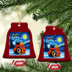 Funny Couples Xmas Ceramic Ornament Cats Lover Starry Night TS14 Print Your Wear