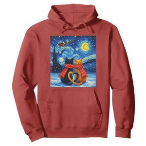 Funny Couples Christmas Hoodie Cats Lover Starry Night TS14 Red Print Your Wear