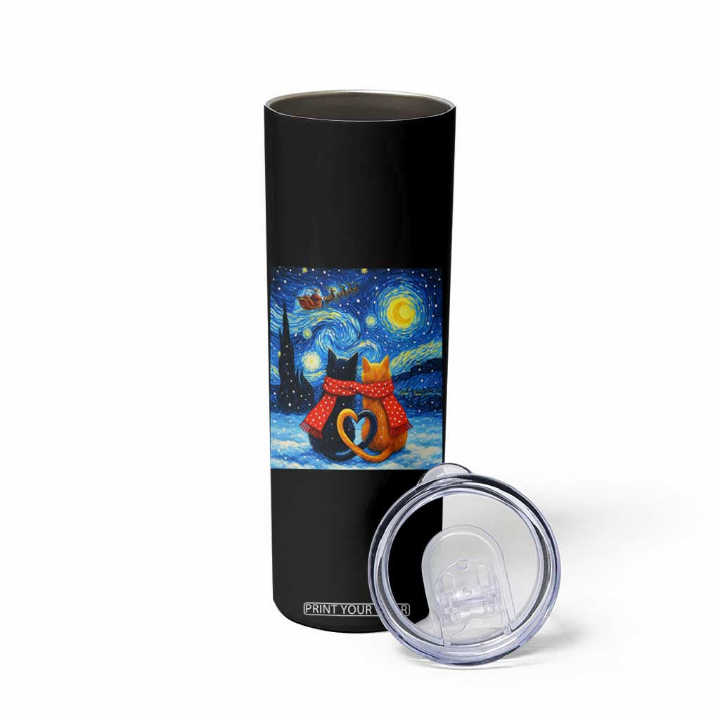 Funny Couples Christmas Skinny Tumbler Cats Lover Starry Night TS14 Print Your Wear