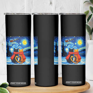 Funny Couples Christmas Skinny Tumbler Cats Lover Starry Night TS14 Print Your Wear