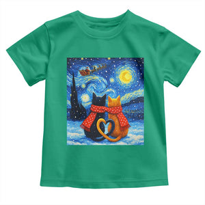 Funny Couples Christmas Toddler T Shirt Cats Lover Starry Night TS14 Irish Green Print Your Wear