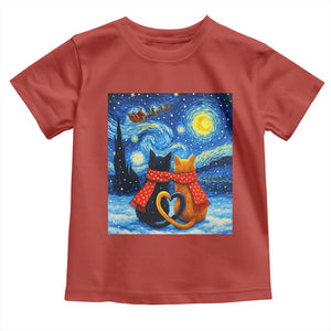 Funny Couples Christmas Toddler T Shirt Cats Lover Starry Night TS14 Red Print Your Wear