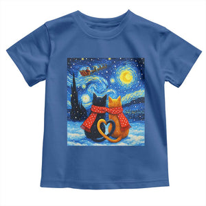 Funny Couples Christmas Toddler T Shirt Cats Lover Starry Night TS14 Royal Blue Print Your Wear