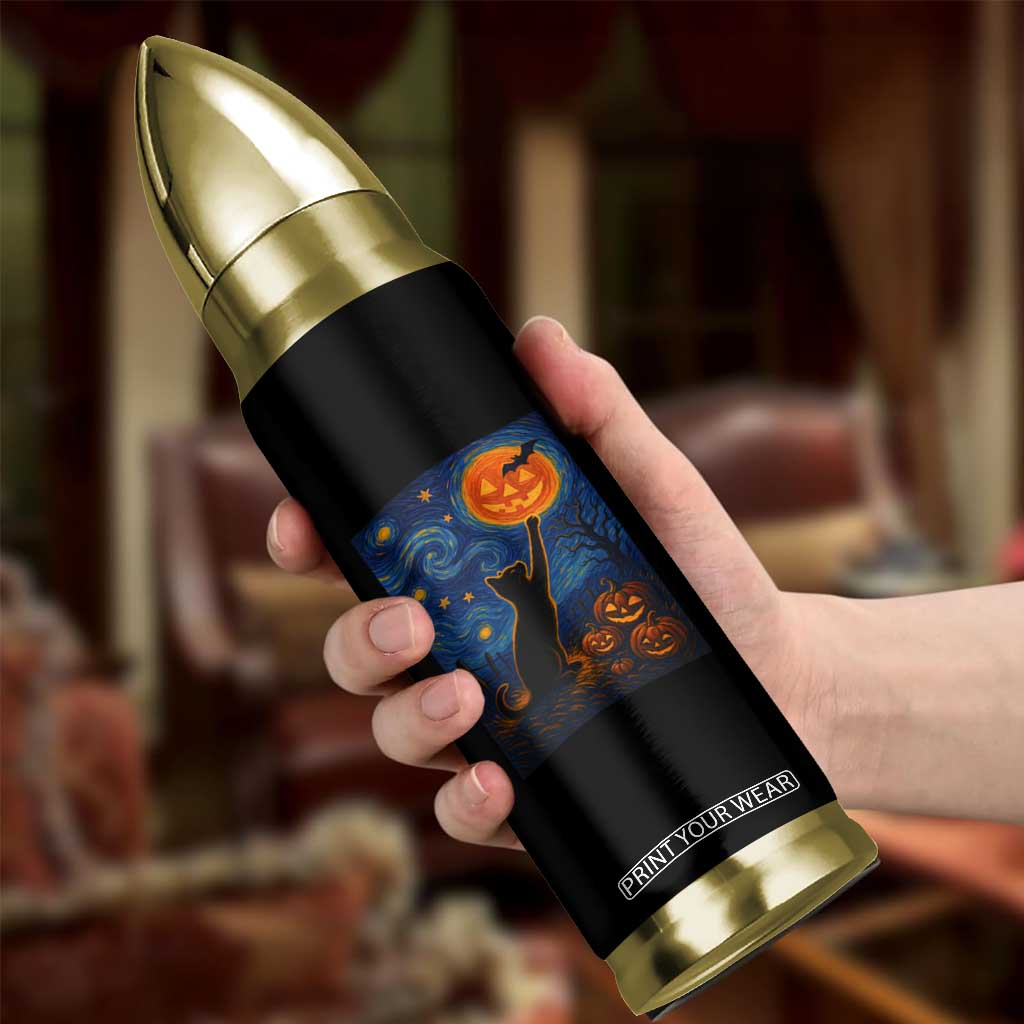 Black Cat Halloween Bullet Tumbler Starry Night Van Gogh TS14 Print Your Wear