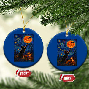 Black Cat Halloween Ceramic Ornament Starry Night Van Gogh TS14 1pc Blue Print Your Wear