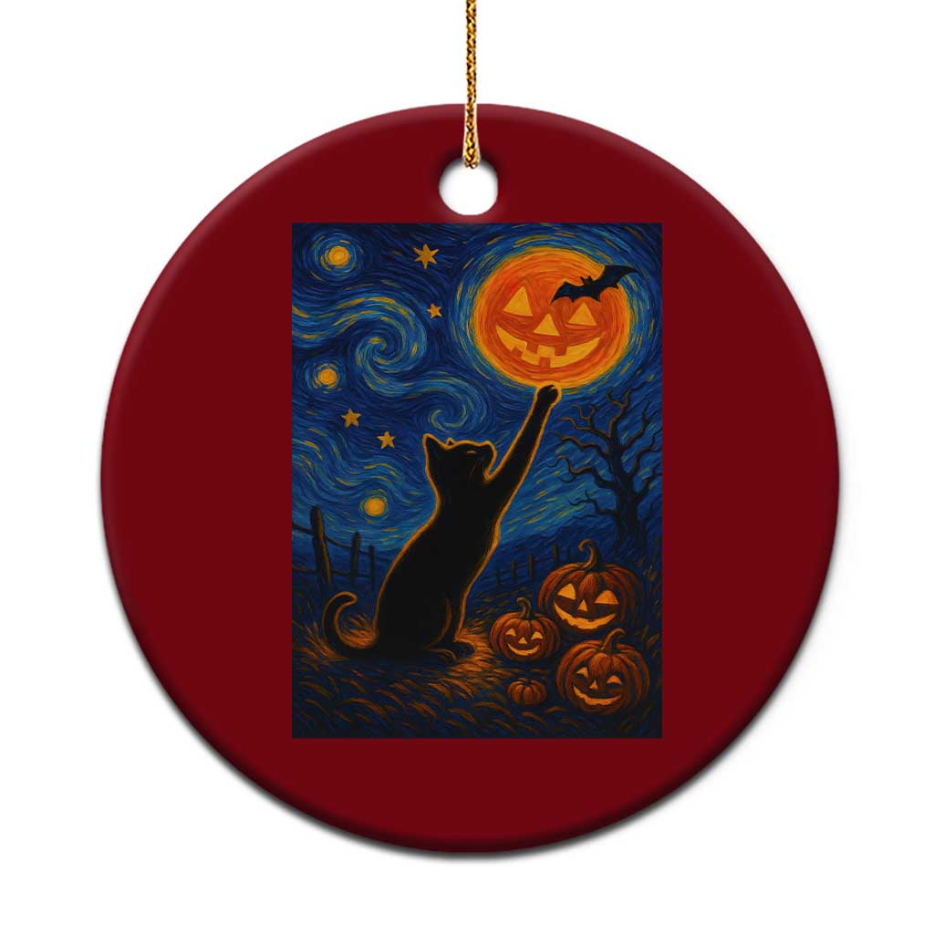 Black Cat Halloween Ceramic Ornament Starry Night Van Gogh TS14 1pc Red Print Your Wear