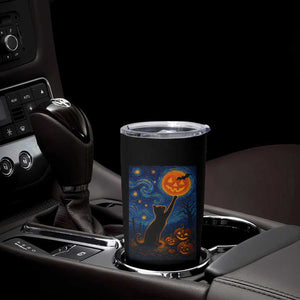 Black Cat Halloween Tumbler Cup Starry Night Van Gogh TS14 Print Your Wear