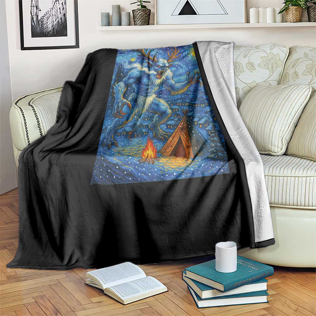 Wedigo Cryptid Christmas Throw Blanket Native American Starry Night Xmas TS14 Print Your Wear