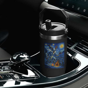 Wedigo Cryptid Christmas Flip Straw Tumbler Native American Starry Night Xmas TS14 Print Your Wear