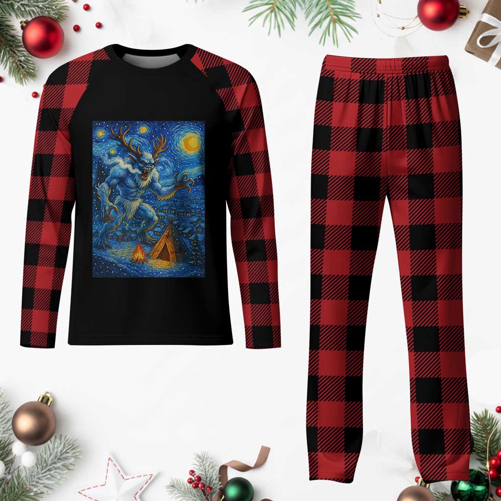 Wedigo Cryptid Christmas Plaid Pajama Set Native American Starry Night Xmas TS14 Buffalo Plaid Print Your Wear