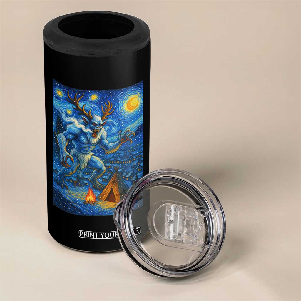 Wedigo Cryptid Christmas 4 in 1 Can Cooler Tumbler Native American Starry Night Xmas TS14 Print Your Wear