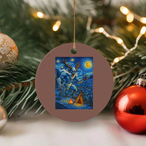 Wedigo Cryptid Xmas Ceramic Ornament Native American Starry Night Xmas - Print Your Wear