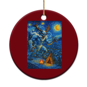 Wedigo Cryptid Xmas Ceramic Ornament Native American Starry Night Xmas - Print Your Wear