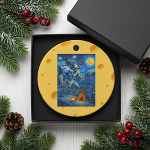 Wedigo Cryptid Xmas Ceramic Ornament Native American Starry Night Xmas - Print Your Wear