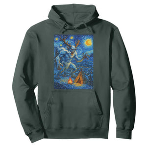 Wedigo Cryptid Christmas Hoodie Native American Starry Night Xmas TS14 Dark Forest Green Print Your Wear