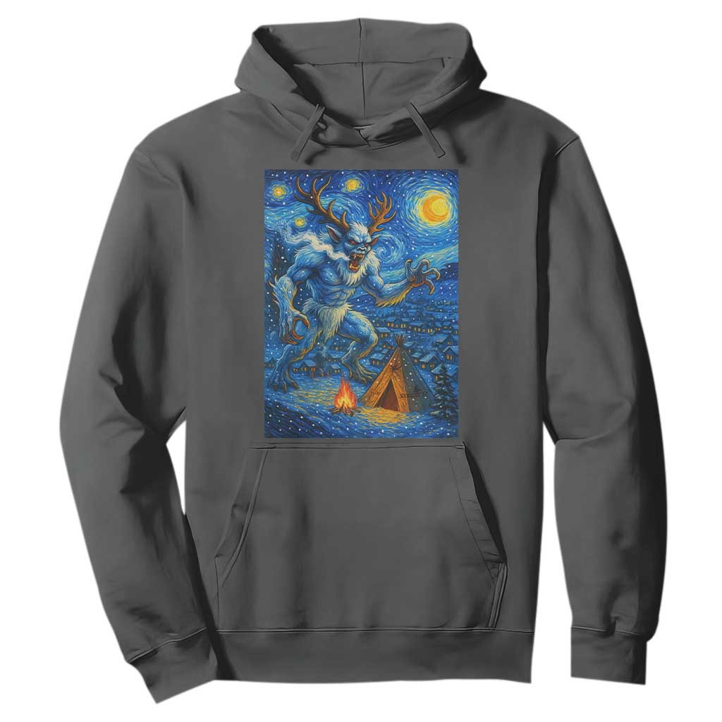 Wedigo Cryptid Christmas Hoodie Native American Starry Night Xmas TS14 Dark Heather Print Your Wear