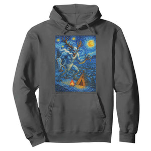 Wedigo Cryptid Christmas Hoodie Native American Starry Night Xmas TS14 Dark Heather Print Your Wear