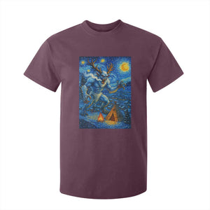Wedigo Cryptid Christmas T Shirt For Kid Native American Starry Night Xmas TS14 Maroon Print Your Wear