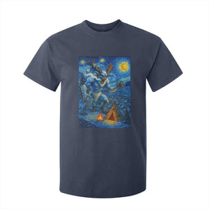 Wedigo Cryptid Christmas T Shirt For Kid Native American Starry Night Xmas TS14 Navy Print Your Wear