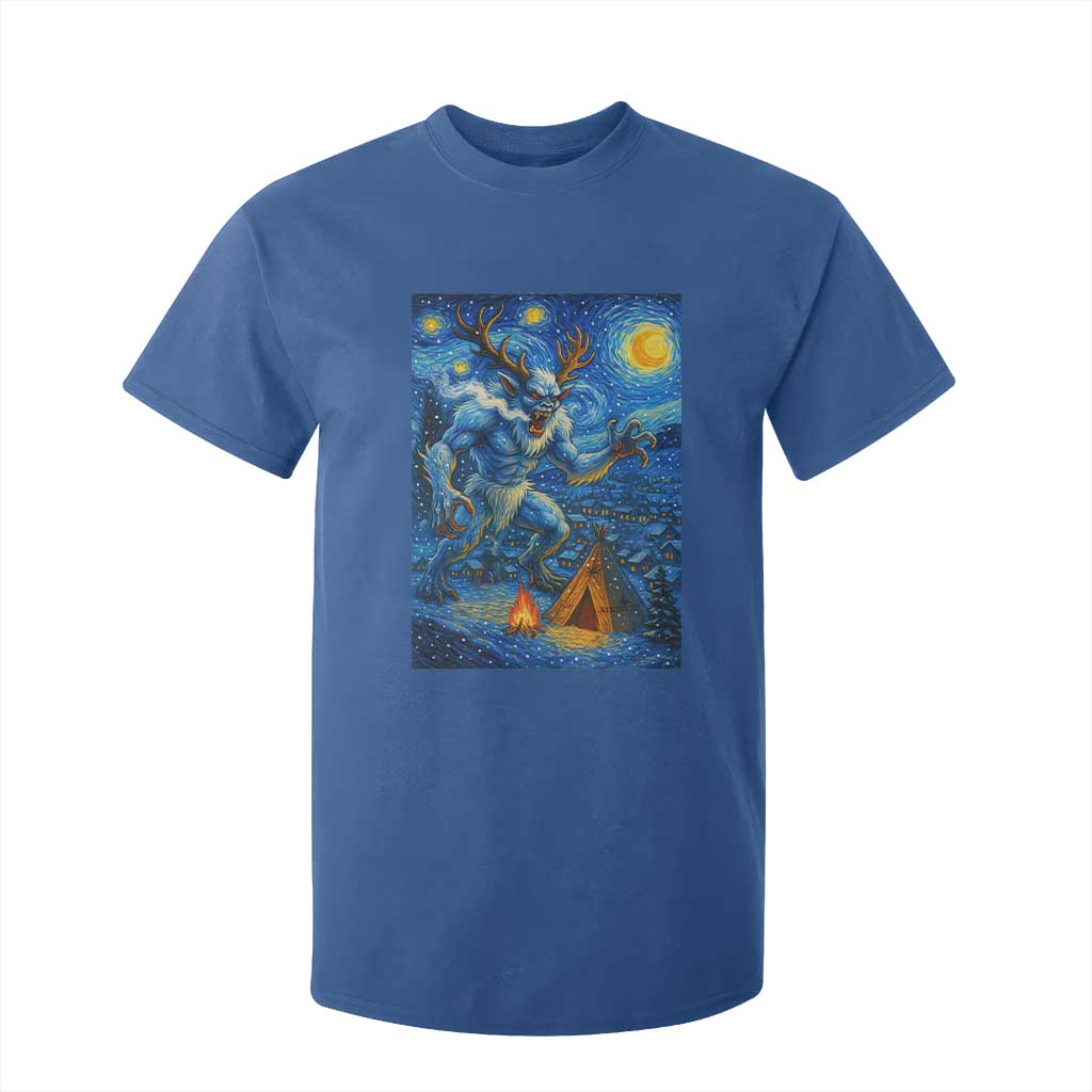 Wedigo Cryptid Christmas T Shirt For Kid Native American Starry Night Xmas TS14 Royal Blue Print Your Wear