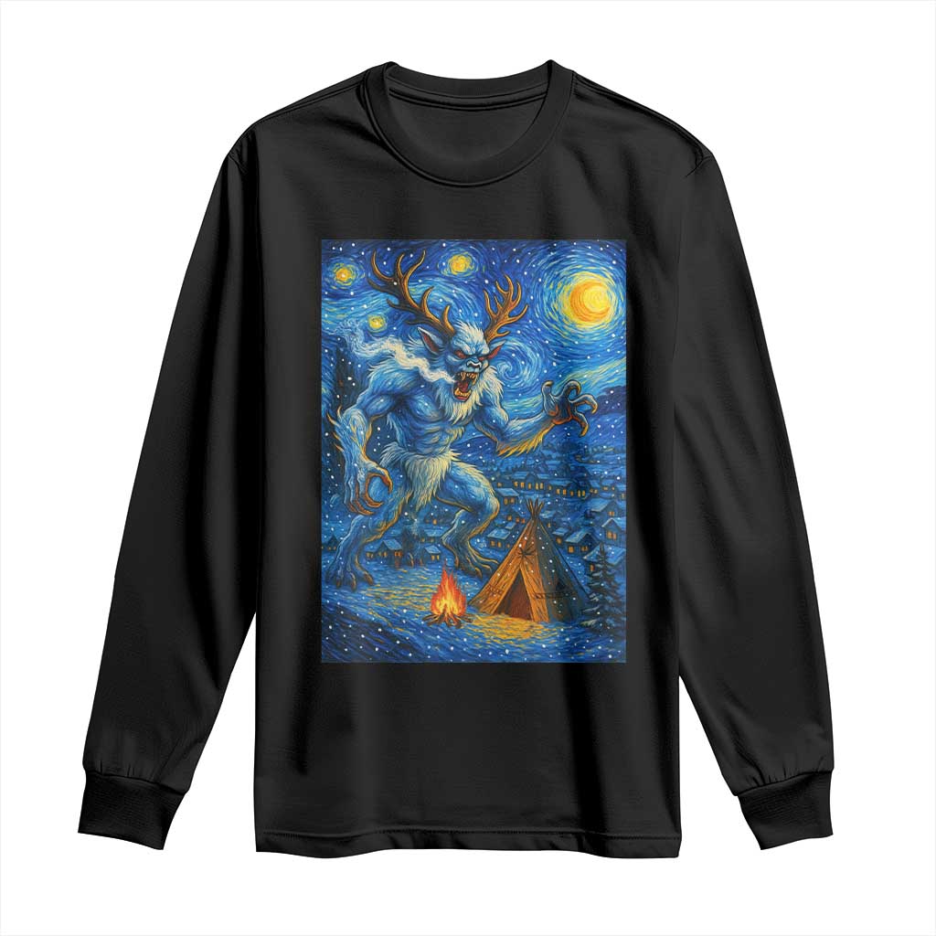 Wedigo Cryptid Christmas Long Sleeve Shirt Native American Starry Night Xmas TS14 Black Print Your Wear