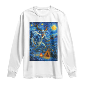 Wedigo Cryptid Christmas Long Sleeve Shirt Native American Starry Night Xmas TS14 White Print Your Wear