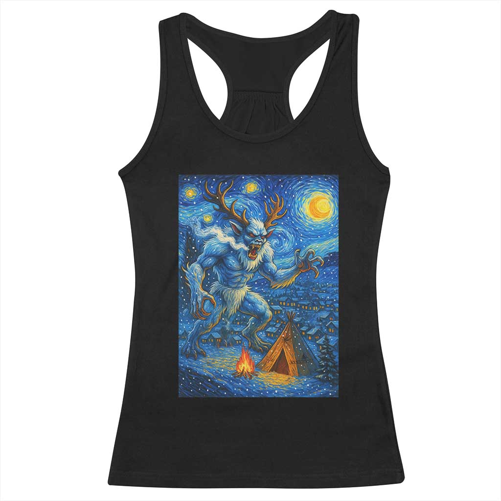 Wedigo Cryptid Christmas Racerback Tank Top Native American Starry Night Xmas TS14 Black Print Your Wear