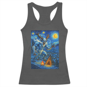 Wedigo Cryptid Christmas Racerback Tank Top Native American Starry Night Xmas TS14 Dark Heather Print Your Wear