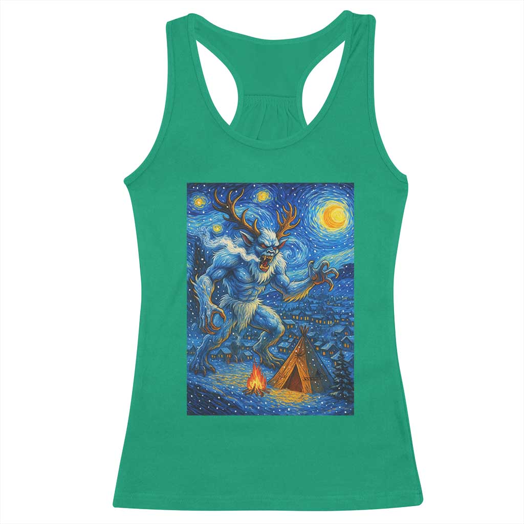 Wedigo Cryptid Christmas Racerback Tank Top Native American Starry Night Xmas TS14 Irish Green Print Your Wear
