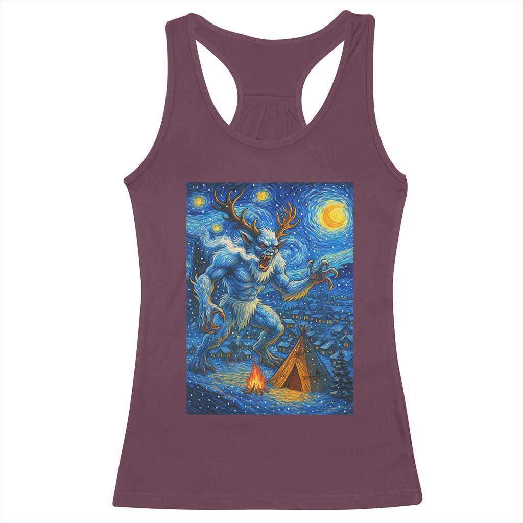 Wedigo Cryptid Christmas Racerback Tank Top Native American Starry Night Xmas TS14 Maroon Print Your Wear