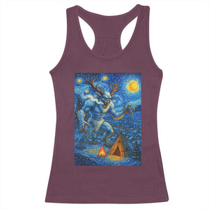 Wedigo Cryptid Christmas Racerback Tank Top Native American Starry Night Xmas TS14 Maroon Print Your Wear