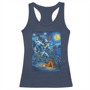 Wedigo Cryptid Christmas Racerback Tank Top Native American Starry Night Xmas TS14 Navy Print Your Wear