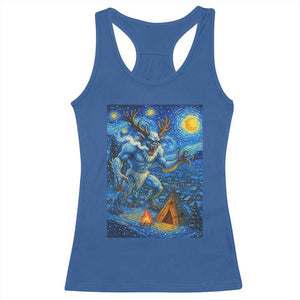 Wedigo Cryptid Christmas Racerback Tank Top Native American Starry Night Xmas TS14 Royal Blue Print Your Wear