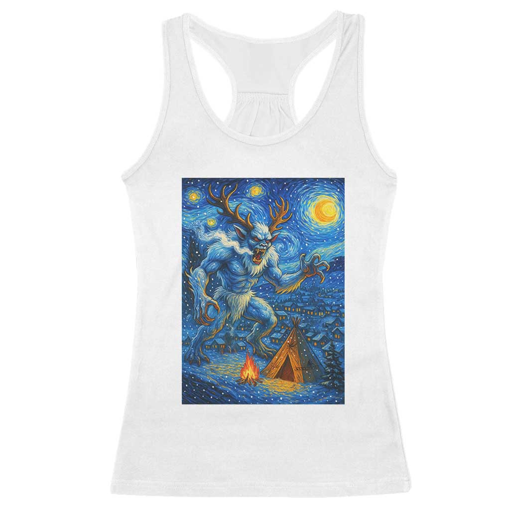 Wedigo Cryptid Christmas Racerback Tank Top Native American Starry Night Xmas TS14 White Print Your Wear