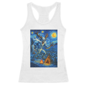Wedigo Cryptid Christmas Racerback Tank Top Native American Starry Night Xmas TS14 White Print Your Wear