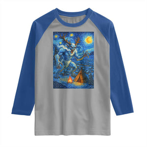 Wedigo Cryptid Christmas Raglan Shirt Native American Starry Night Xmas TS14 Sport Gray Royal Print Your Wear
