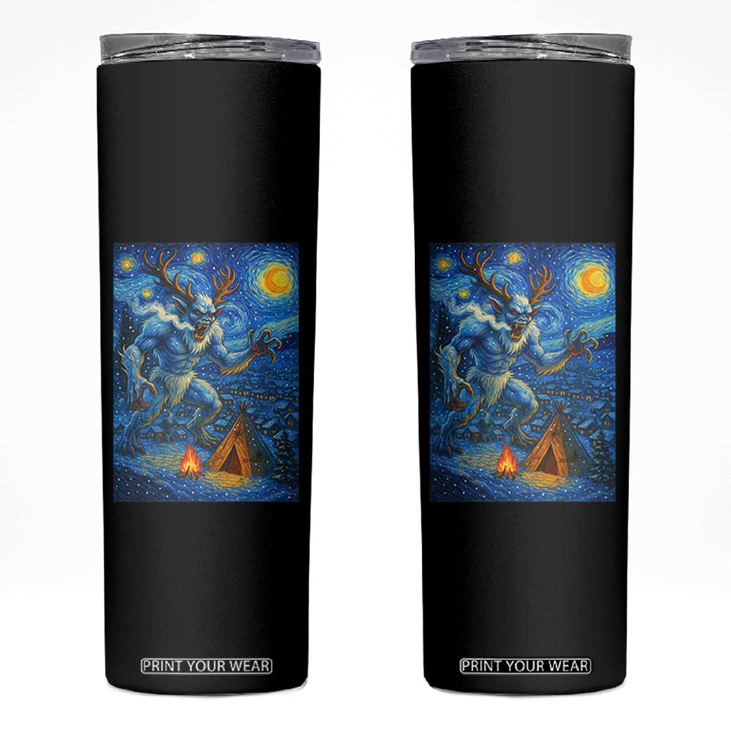 Wedigo Cryptid Christmas Skinny Tumbler Native American Starry Night Xmas TS14 Black Print Your Wear