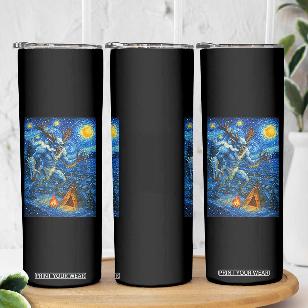 Wedigo Cryptid Christmas Skinny Tumbler Native American Starry Night Xmas TS14 Print Your Wear