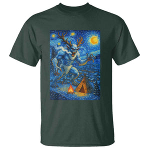 Wedigo Cryptid Christmas T Shirt Native American Starry Night Xmas TS14 Dark Forest Green Print Your Wear