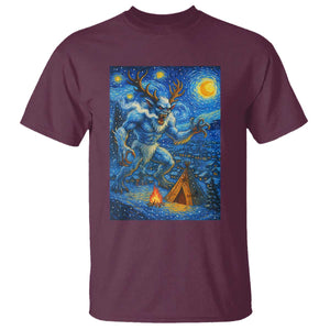 Wedigo Cryptid Christmas T Shirt Native American Starry Night Xmas TS14 Maroon Print Your Wear