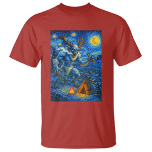 Wedigo Cryptid Christmas T Shirt Native American Starry Night Xmas TS14 Red Print Your Wear