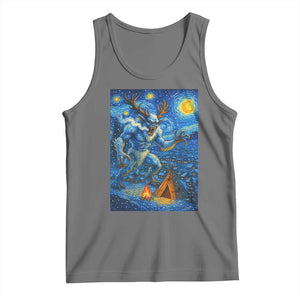 Wedigo Cryptid Christmas Tank Top Native American Starry Night Xmas TS14 Black Heather Print Your Wear
