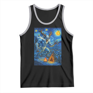Wedigo Cryptid Christmas Tank Top Native American Starry Night Xmas TS14 Black Athletic Heather Print Your Wear